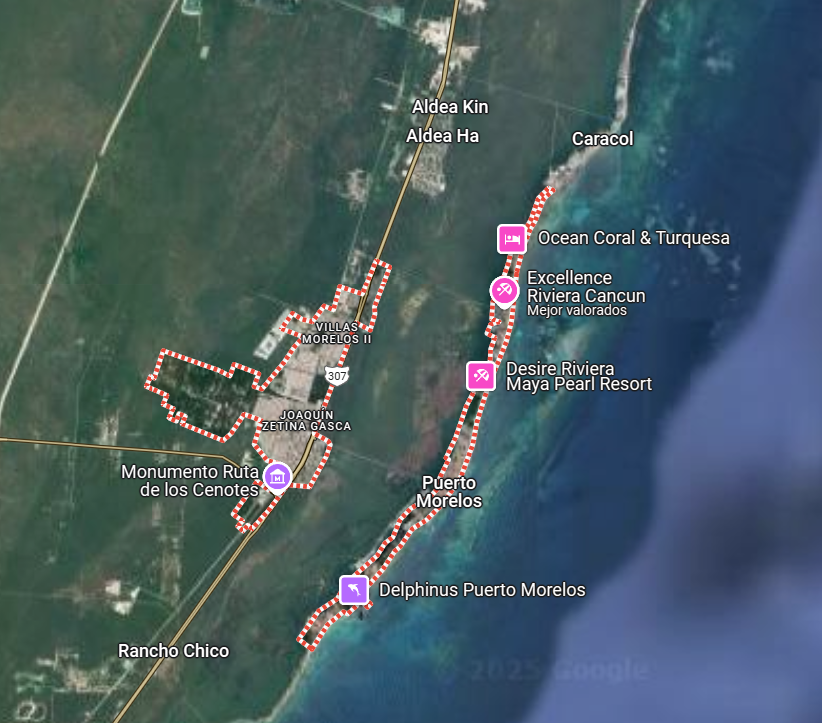 Puerto Morelos Mapa