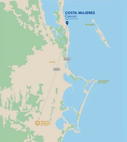 Mapa de Playa Mujeres