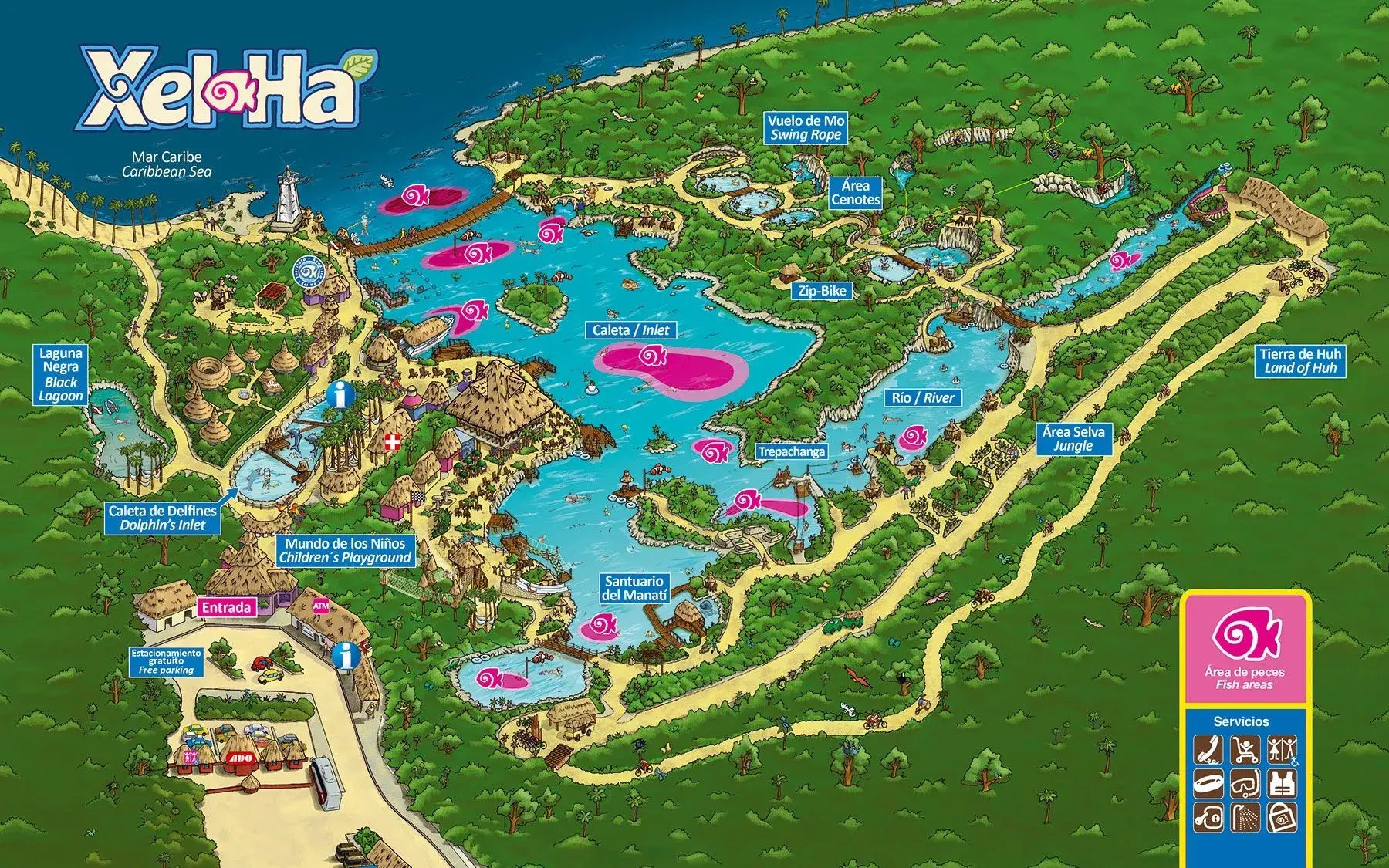 Xel-Ha Mapa