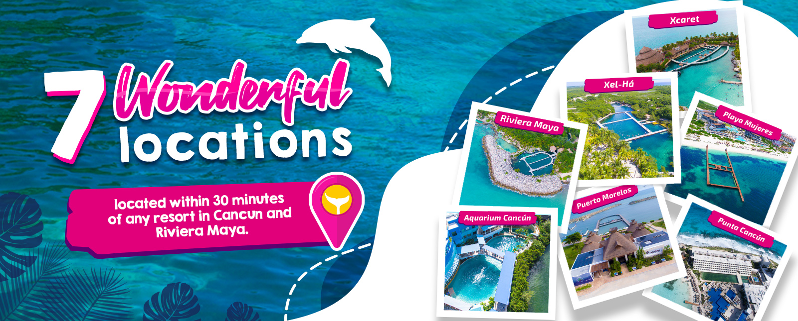 Locations Delphinus swim with dolphins Cancun and Riviera Maya