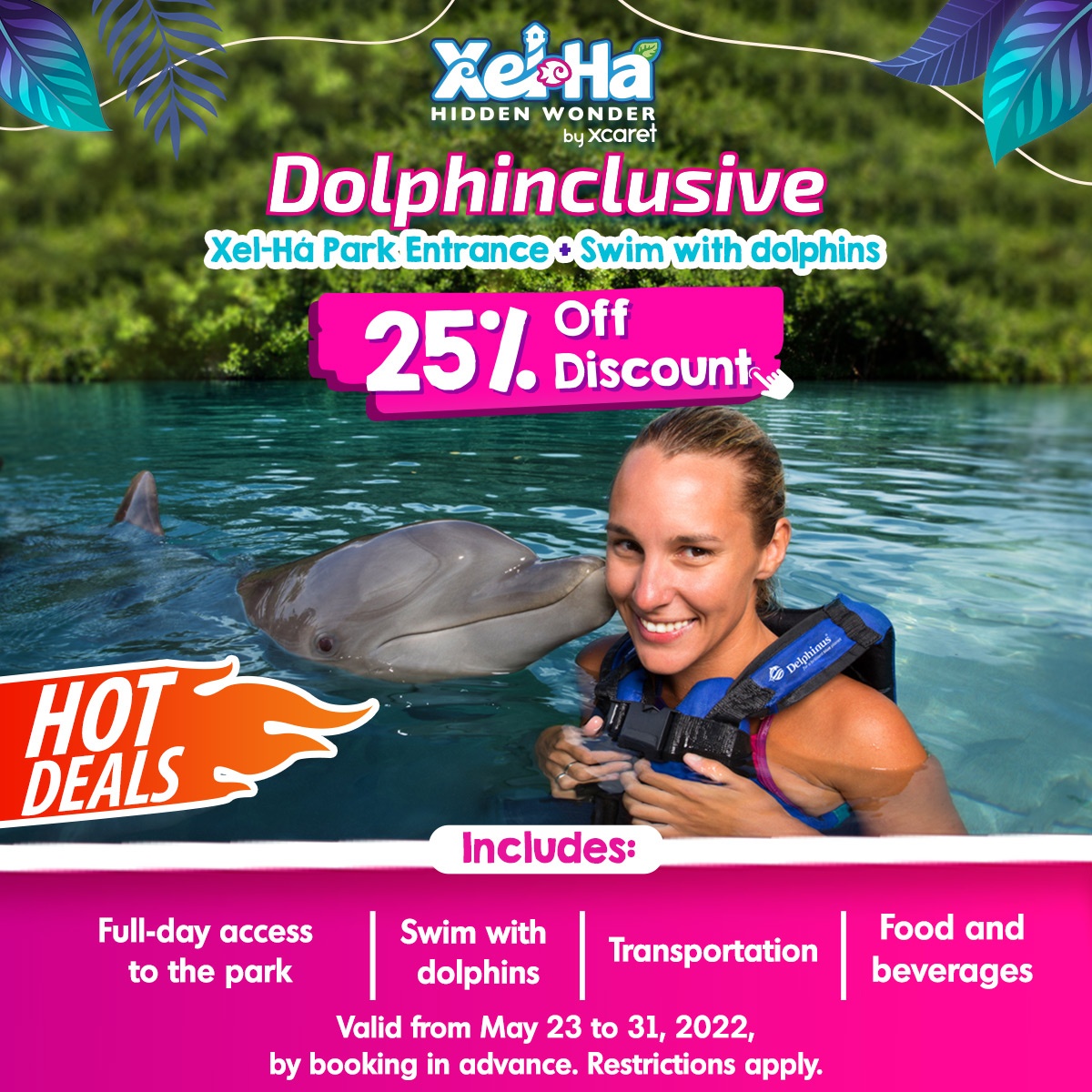 Swim with dolphins xel-ha park hot deals