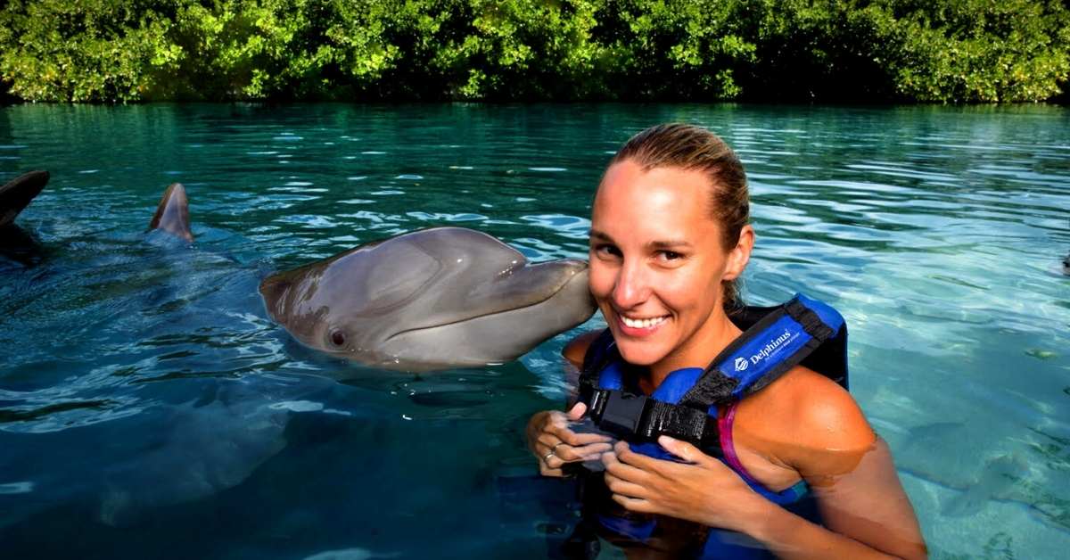 dolphin and woman Delphinus 